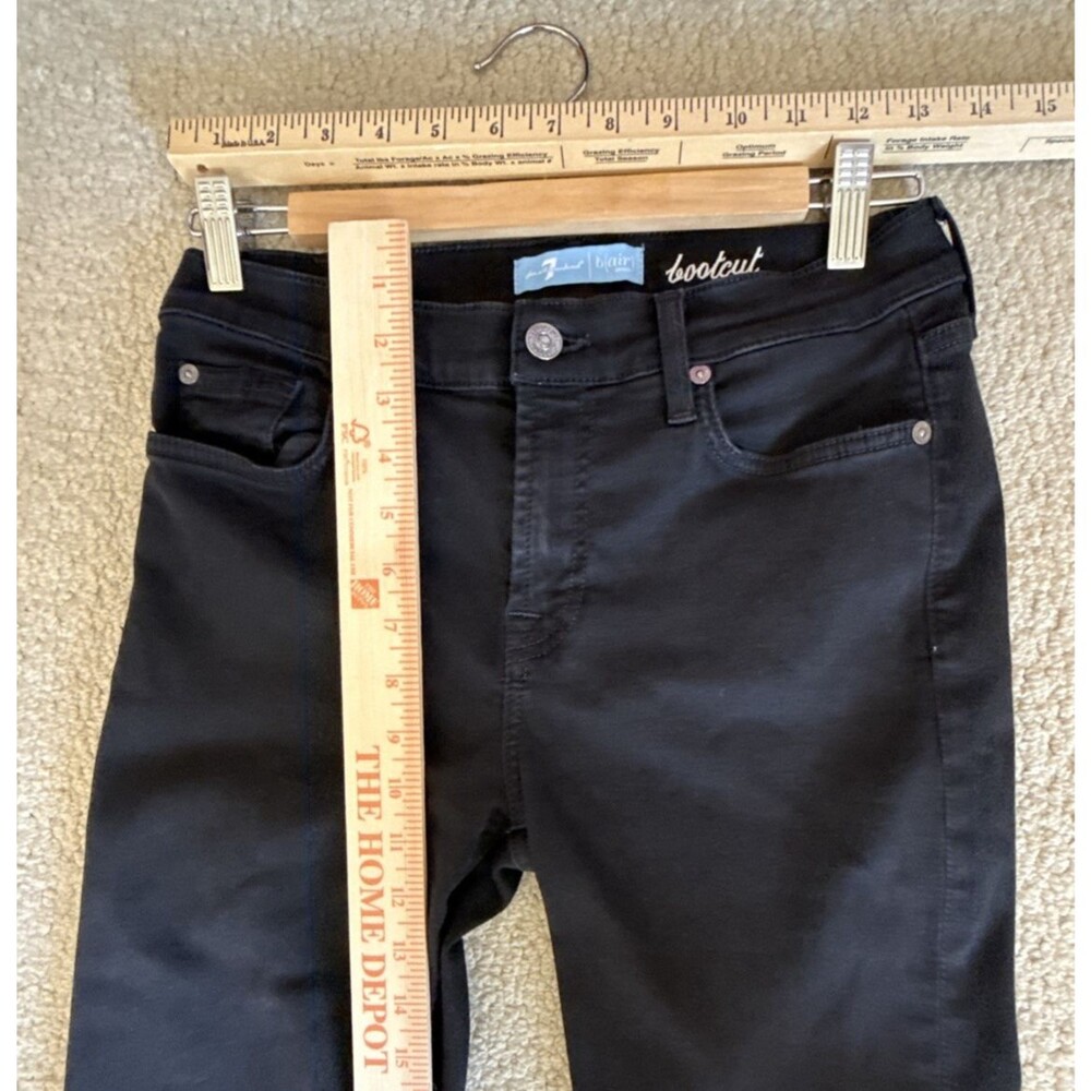 7 For All Mankind B(air) Original Bootcut Stretch Black Jeans Women's Size 27x32 - Picture 7 of 10